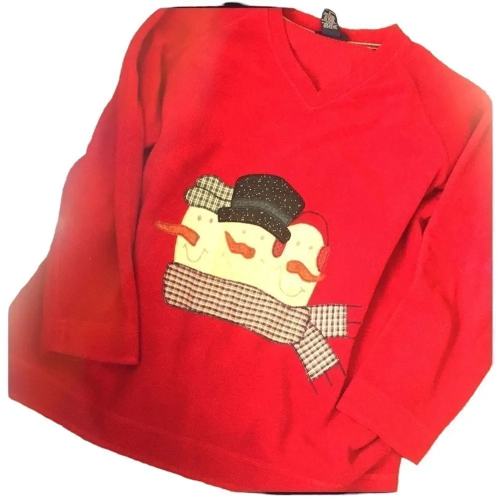 Vintage Christmas Sweater Fleece Top XL